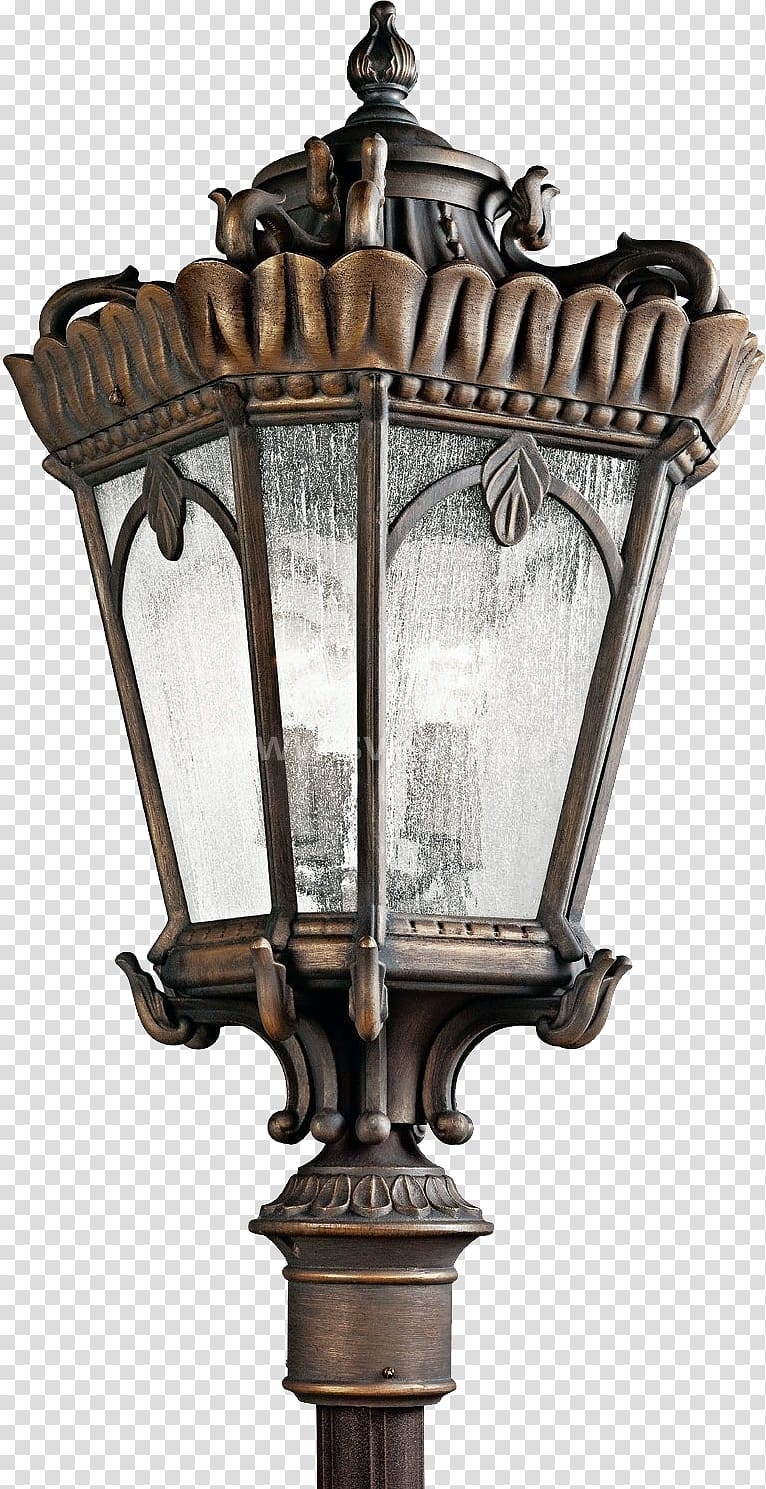 copper-colored post lamp , Lighting Street light Incandescent light bulb Lantern, Street light transparent background PNG clipart