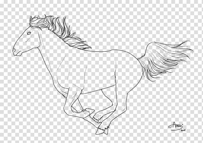 Arabian horse Friesian horse Howrse Pony Line art, galloping horse transparent background PNG clipart