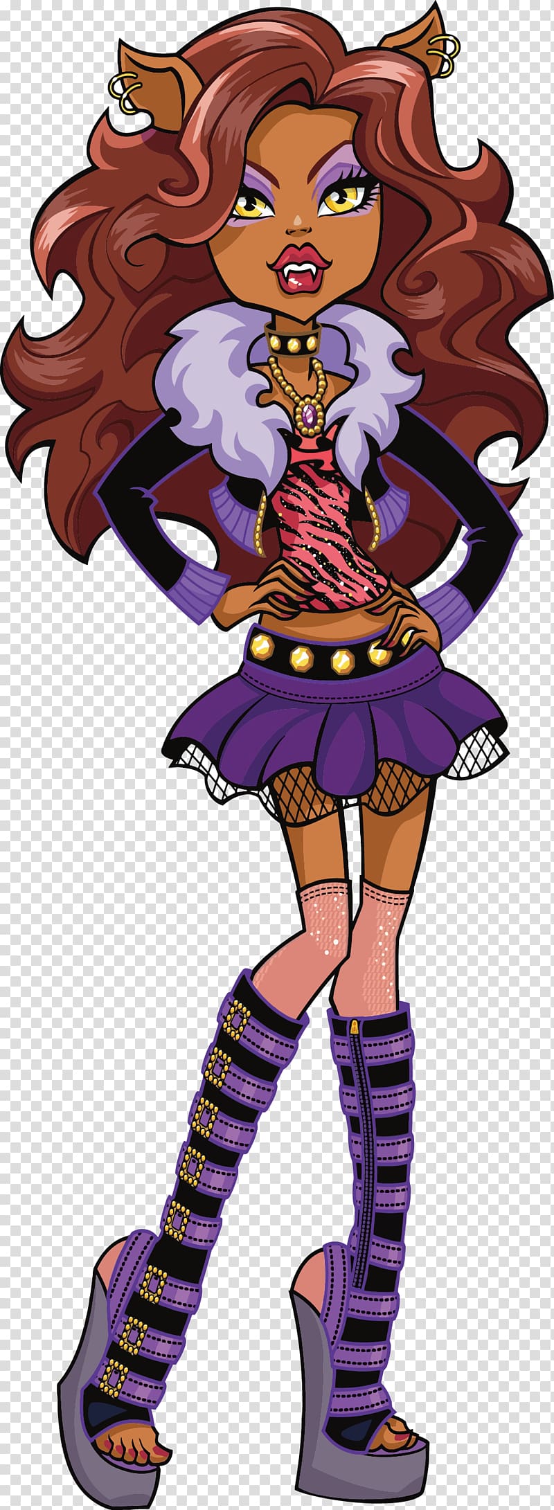 Monster High Clawdeen Wolf Doll Frankie Stein Monster High Clawdeen Wolf Doll, doll transparent background PNG clipart