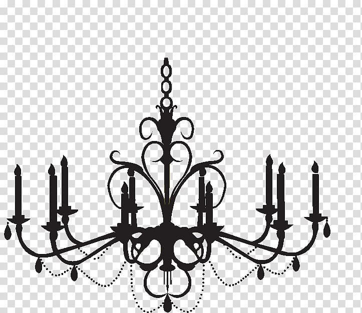 uplight chandelier illustration, Chandelier Wall decal Silhouette , chandelier transparent background PNG clipart