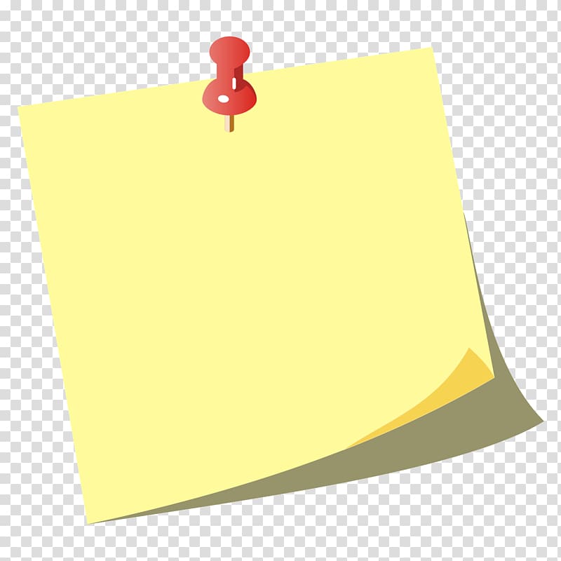 yellow sticky note, Post-it Note Paper clip , page six transparent background PNG clipart