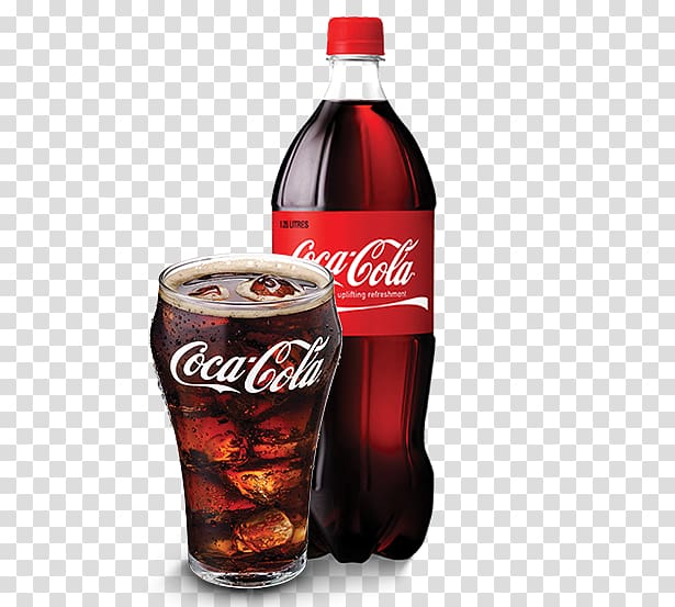 Coca-Cola soda bottle and drinking glass, Coca-Cola Fizzy Drinks Diet Coke Carbonated water, coke transparent background PNG clipart