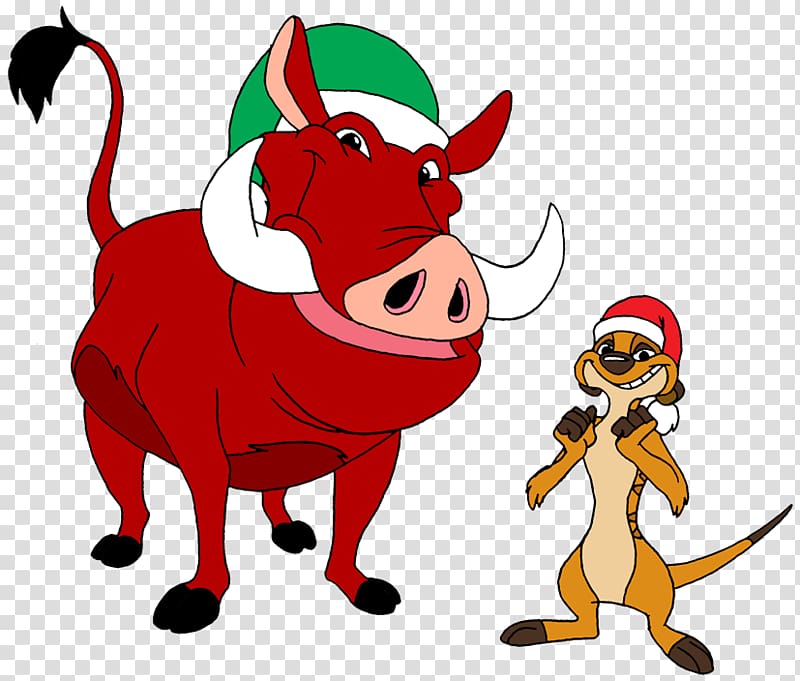 Timon and Pumbaa Simba Christmas Cartoon, Christmas Cartoons Pics transparent background PNG clipart