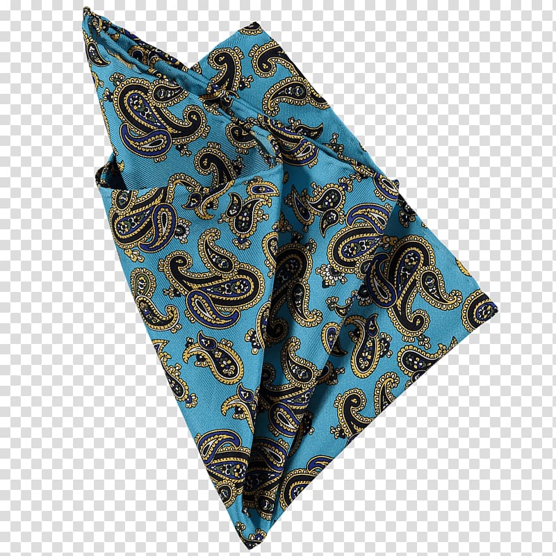 Paisley Cravat Turquoise Silk Twill, upscale men\'s clothing accessories border texture transparent background PNG clipart
