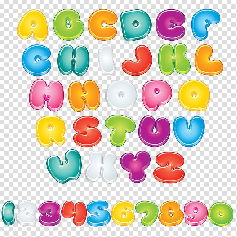 assorted-color alphabet illustration, Cartoon Comics Speech balloon Font, Cute cartoon alphabet font HD buckle material transparent background PNG clipart