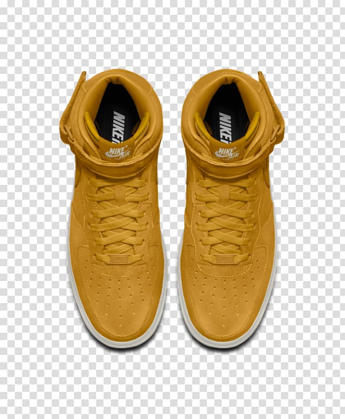 Sports shoes Air Force 1 Nike Yellow, Nike Tennis Shoes for Women Gold transparent background PNG clipart