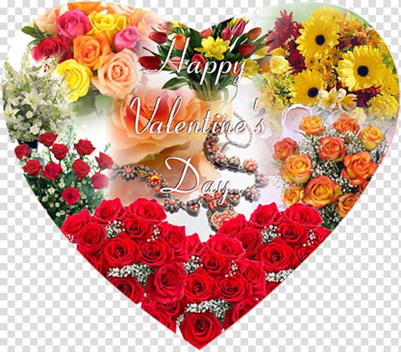 Valentine\'s Day Flower bouquet Heart Gift, happy valentines day transparent background PNG clipart