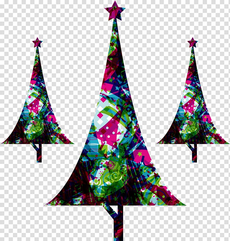 Christmas tree Christmas ornament Illustration, Abstract Christmas tree transparent background PNG clipart