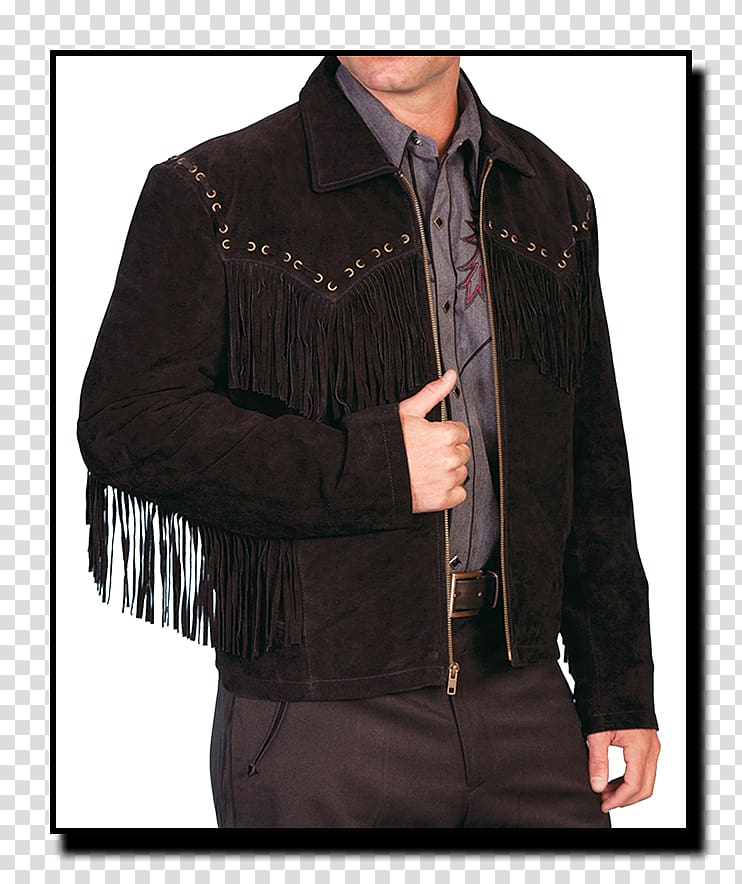 Leather jacket Fringe Coat Suede, continental fringe transparent background PNG clipart