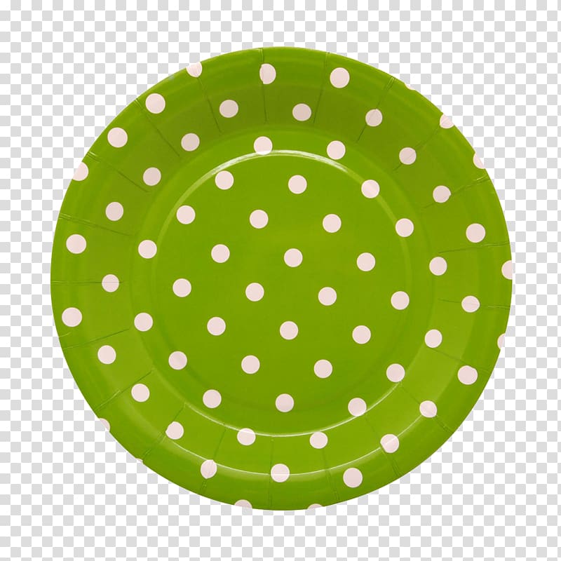 Paper Plate Polka dot Disposable Food presentation, Plate transparent background PNG clipart