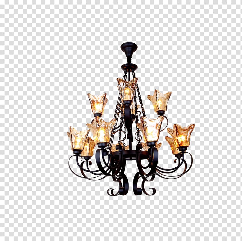Chandelier Lamp , Rome Continental Iron retro lamp lights transparent background PNG clipart