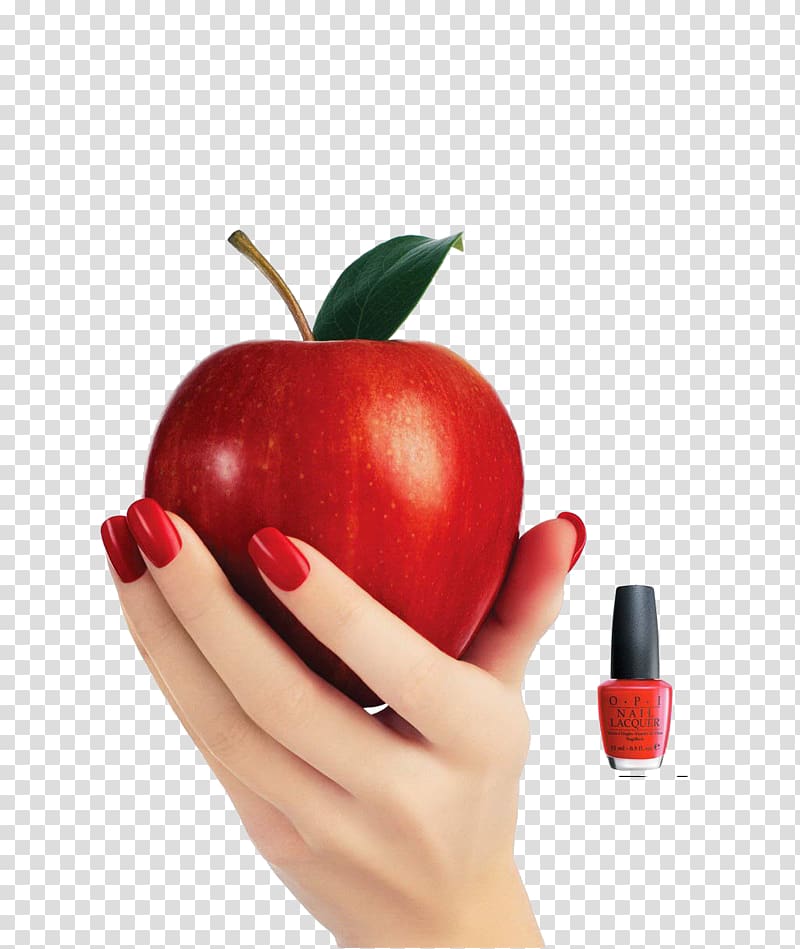 Nail Polish Nail salon Gel nails Manicure, Holding apple transparent background PNG clipart