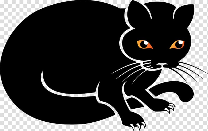 Black cat Whiskers Wildcat , Hand painted, simple style, black cat transparent background PNG clipart