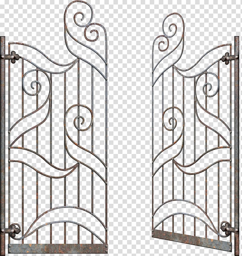 Iron , Hand-painted iron gate transparent background PNG clipart