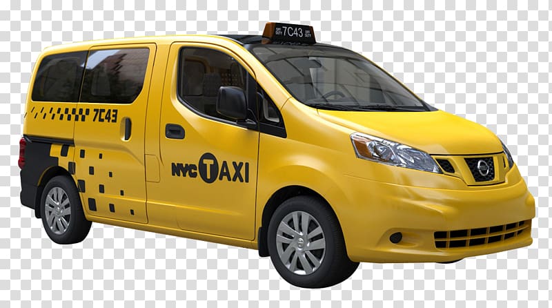 yellow Nissan minivan, New York City Nissan NV200 Taxi Van Nissan NV200 Taxi, Taxi Cab transparent background PNG clipart