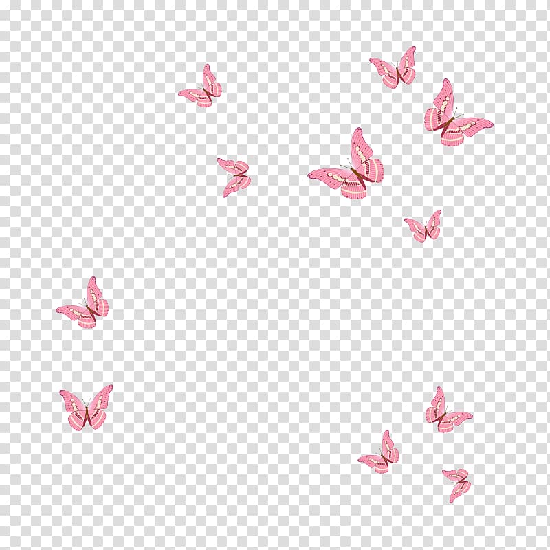 pink butterfly lot illustration, Butterfly, butterfly transparent background PNG clipart