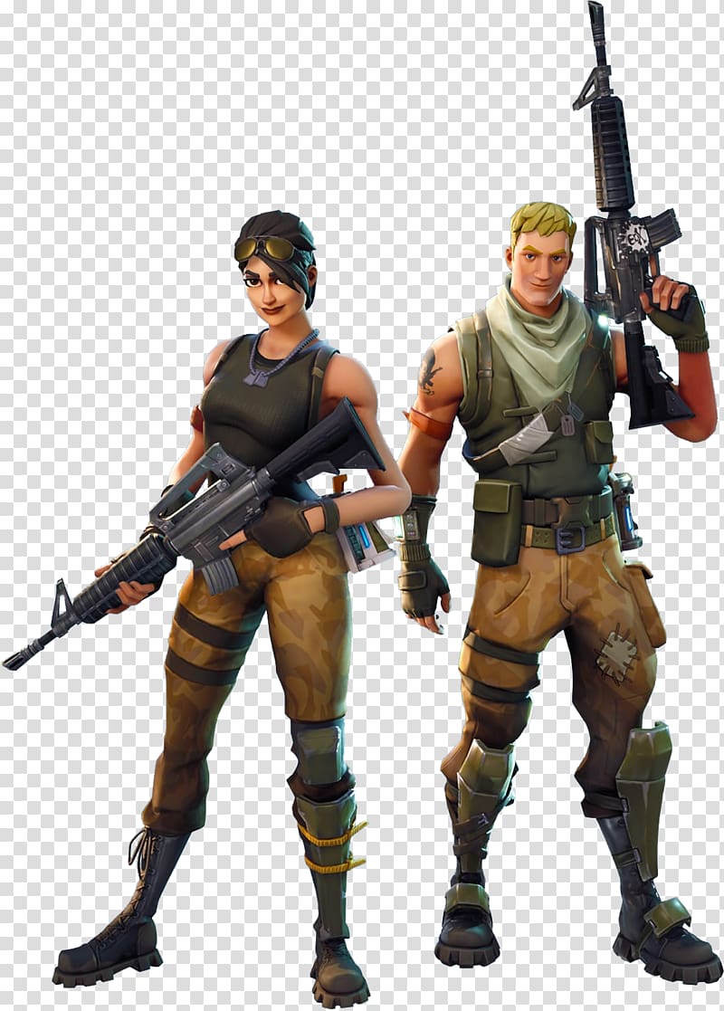 man and woman holding rifle illustration, Fortnite Battle Royale Battle royale game Video game Character, others transparent background PNG clipart
