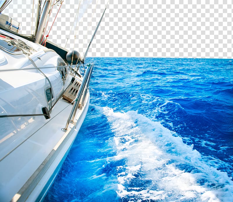 Sailing yacht Yachting, Yacht travel in the vast expanse of the sea transparent background PNG clipart