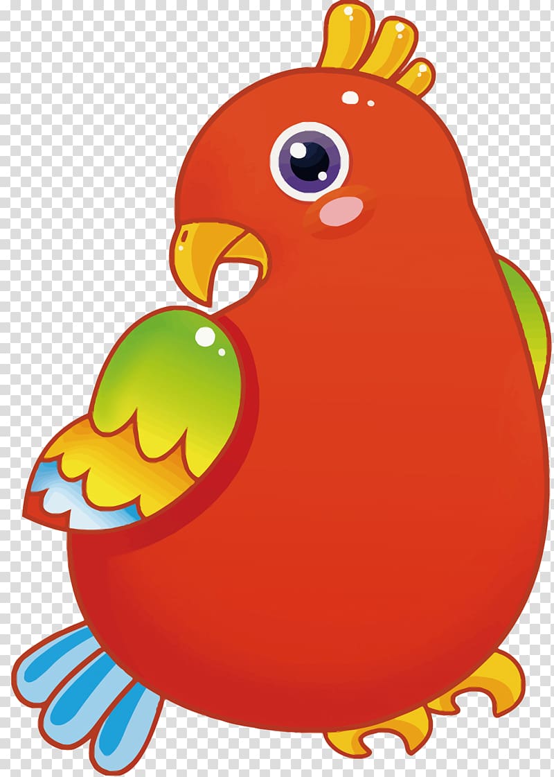 Parrot Parrot Bird Cartoon, red parrot transparent background PNG clipart