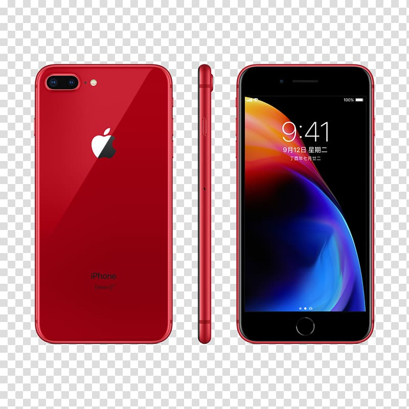 iPhone 7 product red Apple Smartphone, iphone 8 plus transparent background PNG clipart
