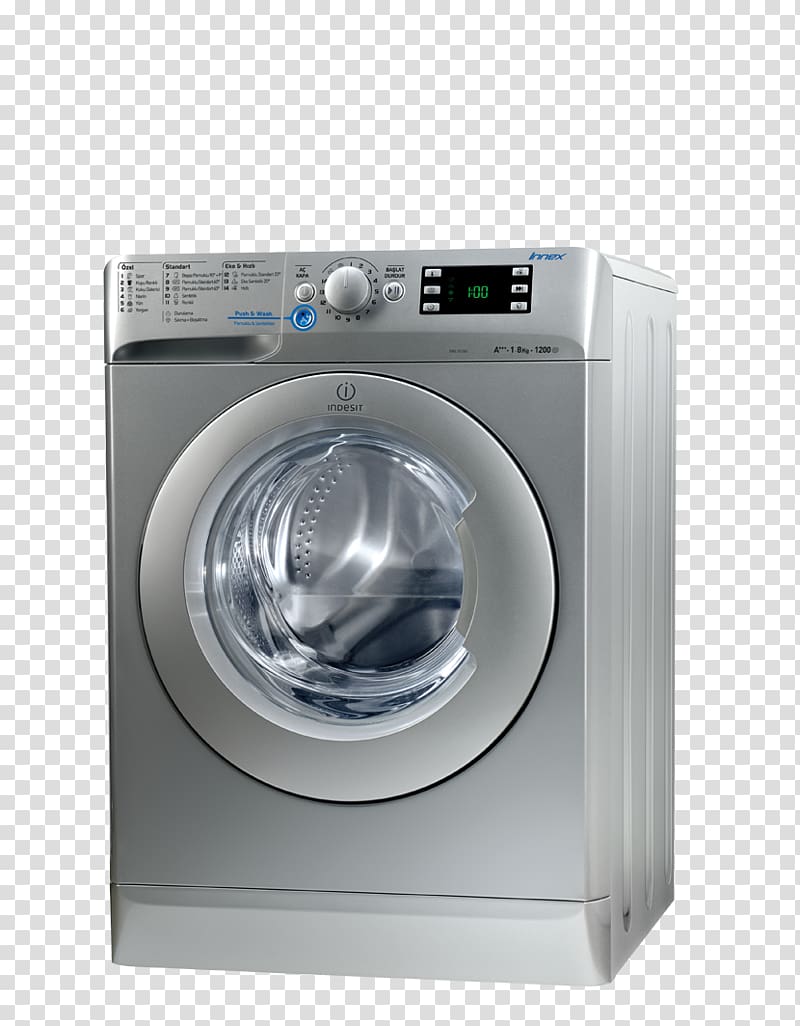 Washing Machines Indesit Co. Home appliance Clothes dryer Laundry, washing machine transparent background PNG clipart