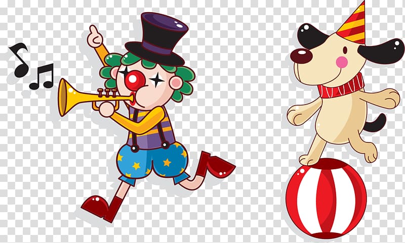 clown and dog illustration, Circus Cartoon Clown , Cartoon clown transparent background PNG clipart