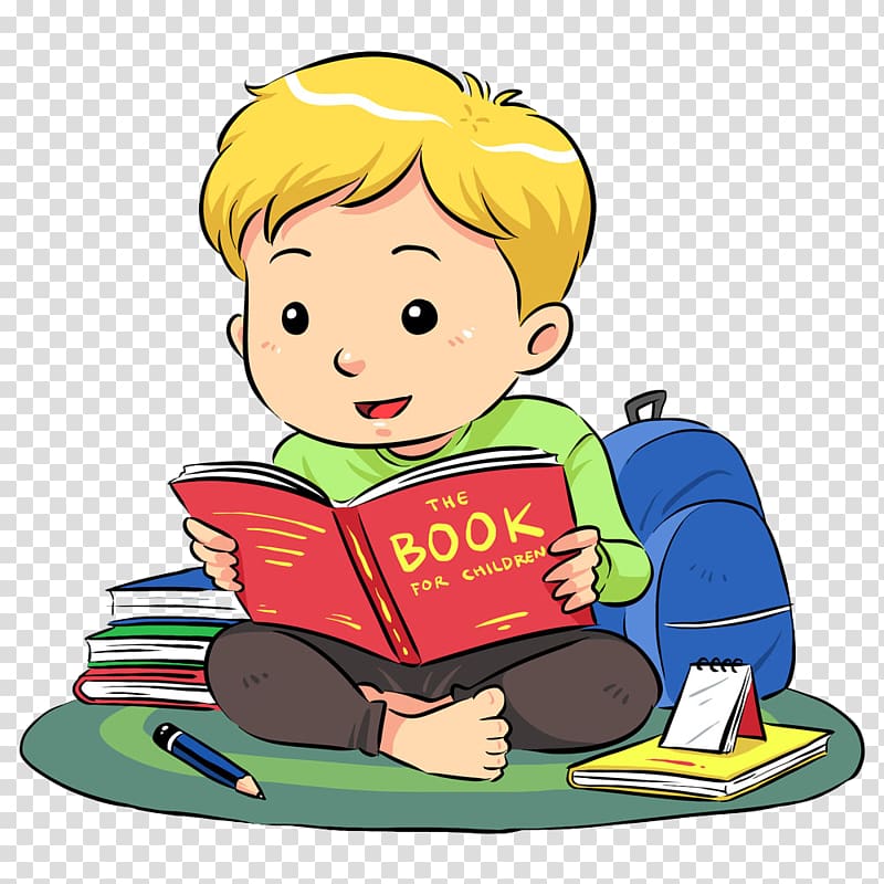 reading boy transparent background PNG clipart