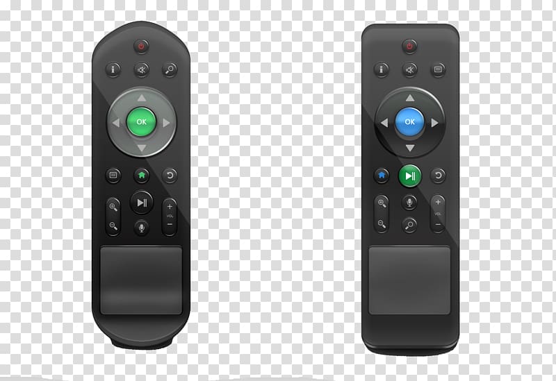 Remote control Television Electronics, Two TV remote control transparent background PNG clipart