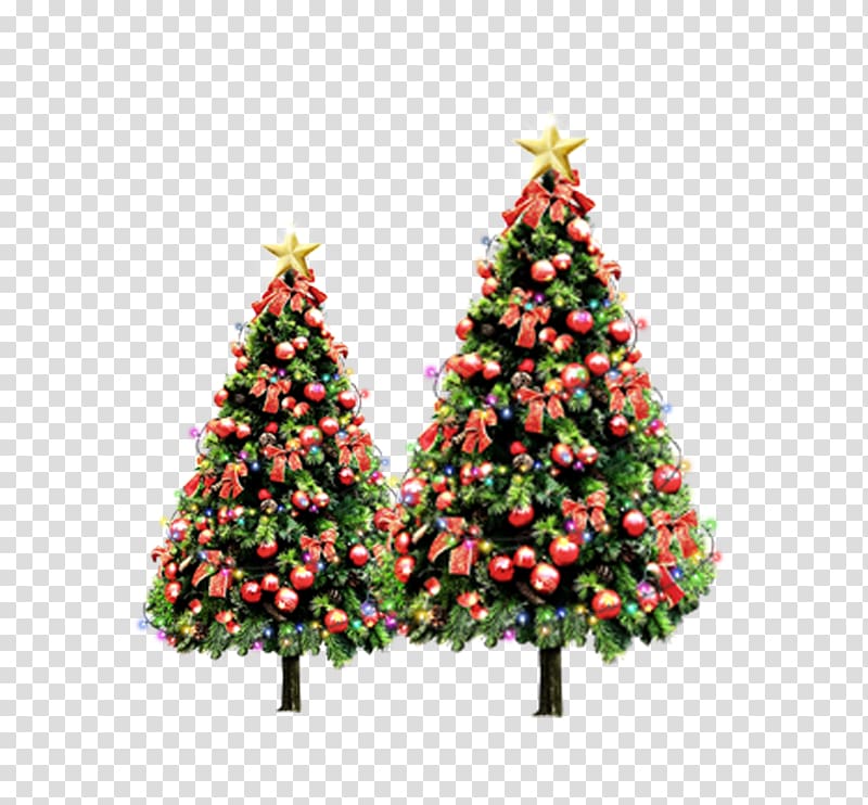 Christmas tree Santa Claus Christmas village A Christmas Carol, Green Christmas Tree transparent background PNG clipart