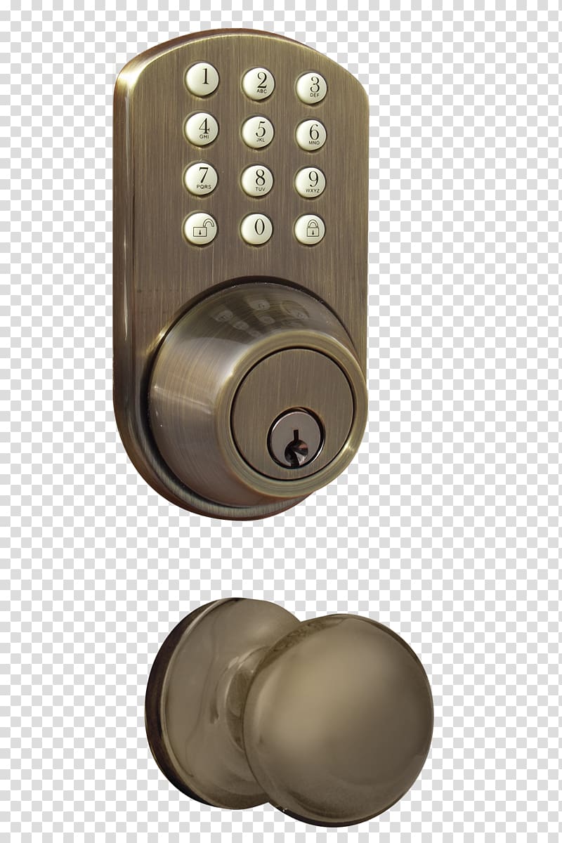 Dead bolt Keypad Lock Door handle Remote keyless system, electronic locks transparent background PNG clipart