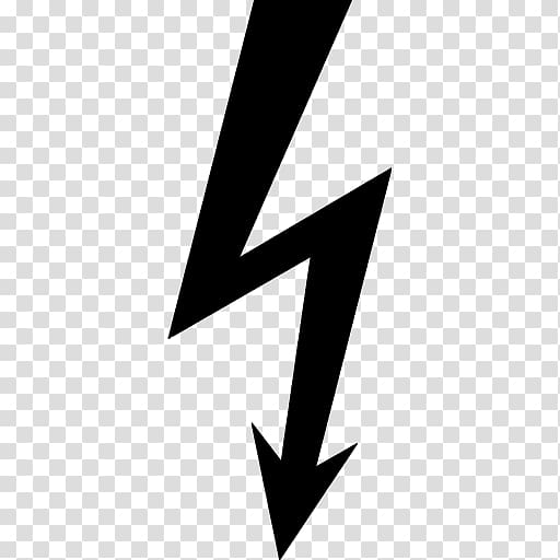 black arrow , Lightning Computer Icons Symbol Electricity, high voltage transparent background PNG clipart