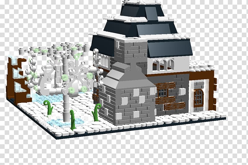 Product design The Lego Group House, waterfalls flow transparent background PNG clipart