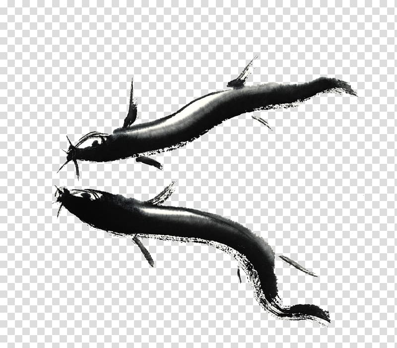Misgurnus mizolepis Ink wash painting Fish Chueo-tang, Ink fish transparent background PNG clipart