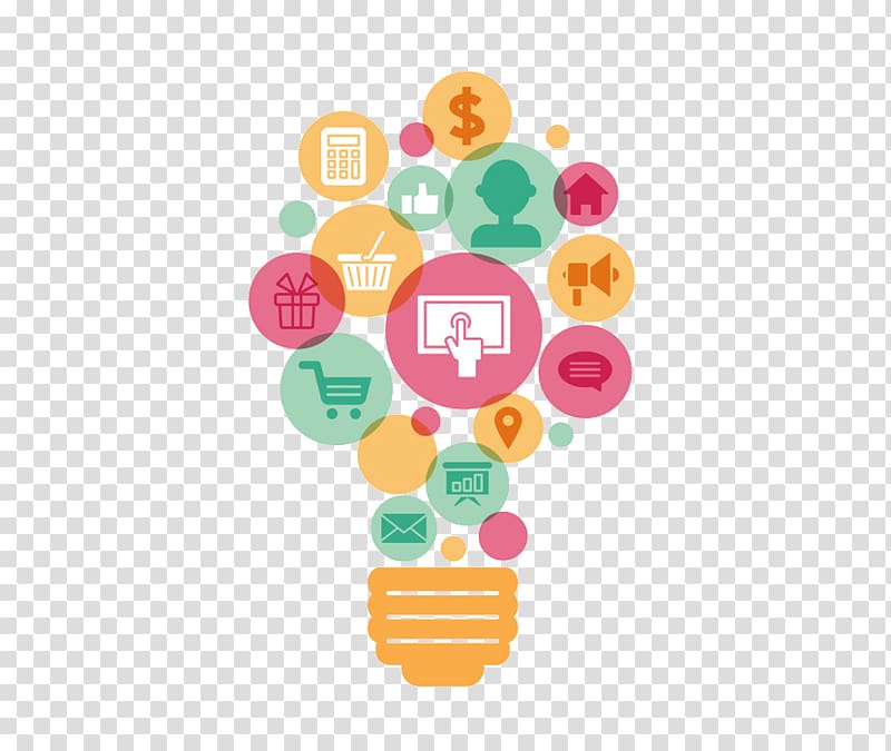 assorted icons illustration, Digital marketing Marketing strategy Business Advertising agency, Digital Marketing bulb element transparent background PNG clipart