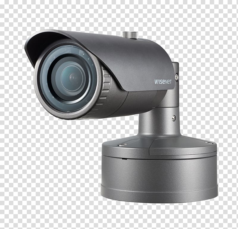 IP camera Hanwha Techwin Display resolution Camera lens, cctv transparent background PNG clipart