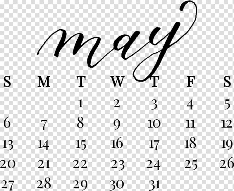 Calendar 0 May Handwriting, Calendar may 2018 transparent background PNG clipart