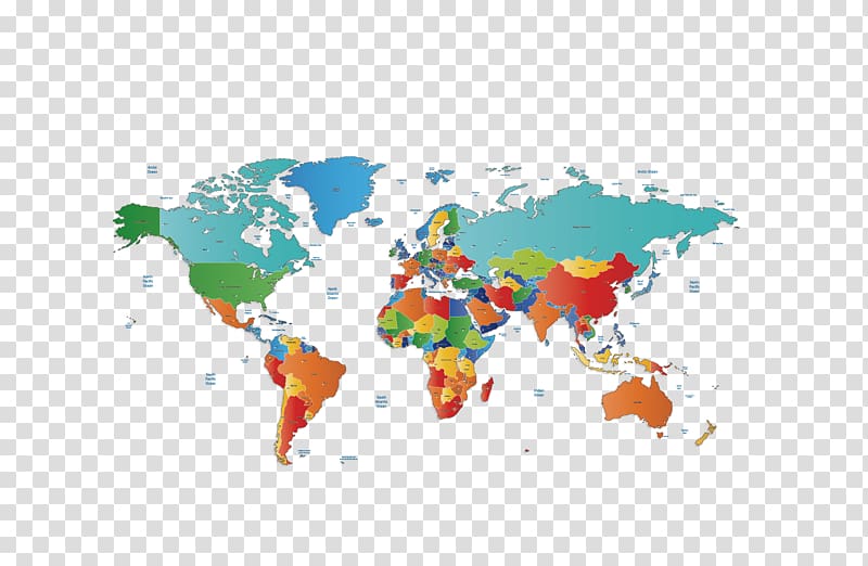 multicolored map illustration, World map Map, world map transparent background PNG clipart