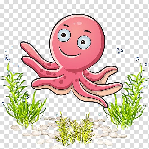 pink octopus illustration, Octopus Sea Marine biology , Sea World marine life cartoon octopus transparent background PNG clipart