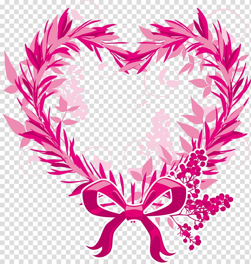 Wreath Christmas Heart , Creative Valentine\'s Day transparent background PNG clipart