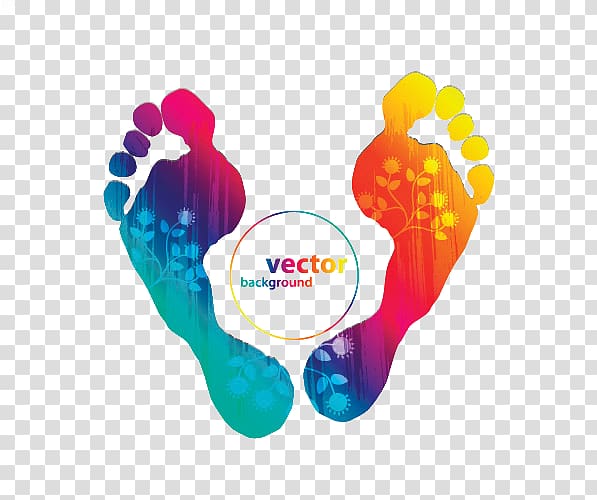 Footprint, Colorful footprints Creative transparent background PNG clipart