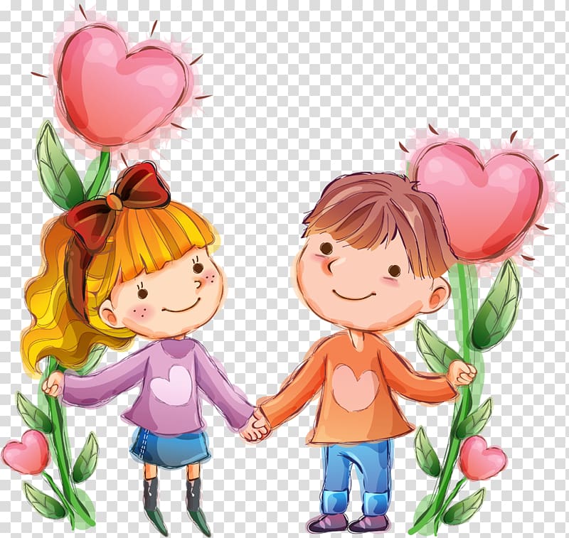 girl and boy holding hands illustration, Valentine\'s Day Happiness Friendship Day Love, ballerina transparent background PNG clipart