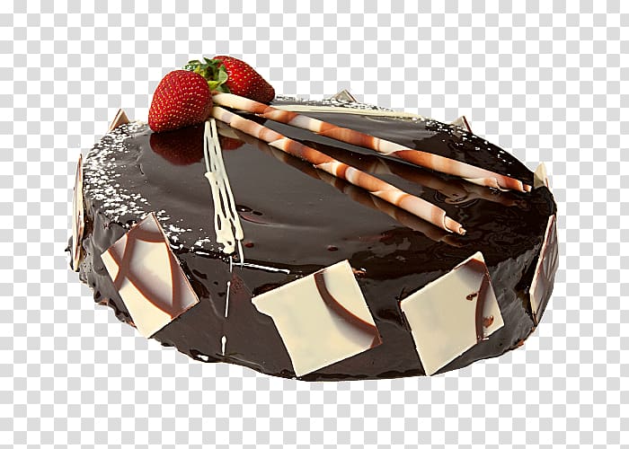 Flourless chocolate cake Sachertorte Chocolate truffle Ganache, chocolate cake transparent background PNG clipart