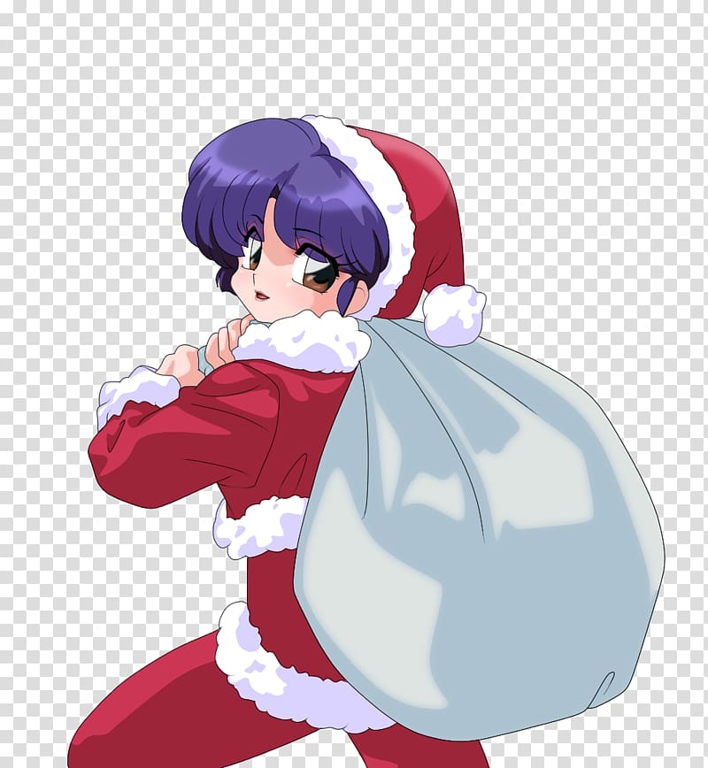 Akane Tendo Ranma ½ Santa Claus Christmas Day Anime, santa claus transparent background PNG clipart