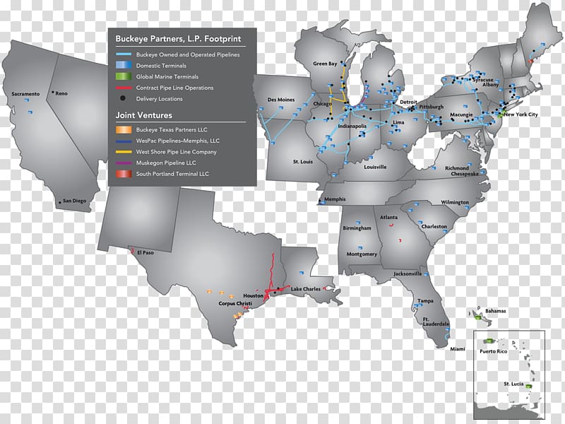 Buckeye Partners Pipeline Transportation Petroleum Map NYSE:BPL, map transparent background PNG clipart