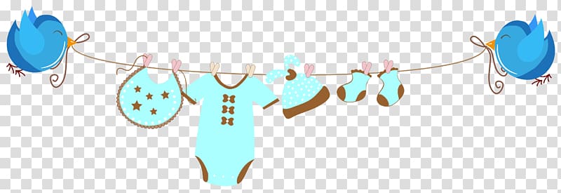 blue layette set, Infant Banner Child Illustration, Baby clothes drying transparent background PNG clipart