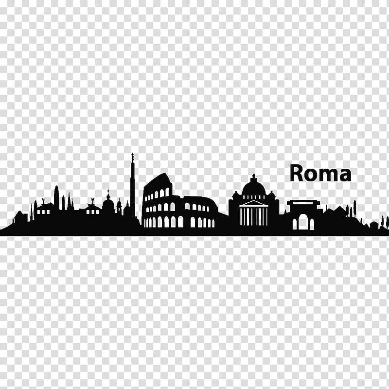 Sticker Brand Text Rome City, rome Silhouette transparent background PNG clipart