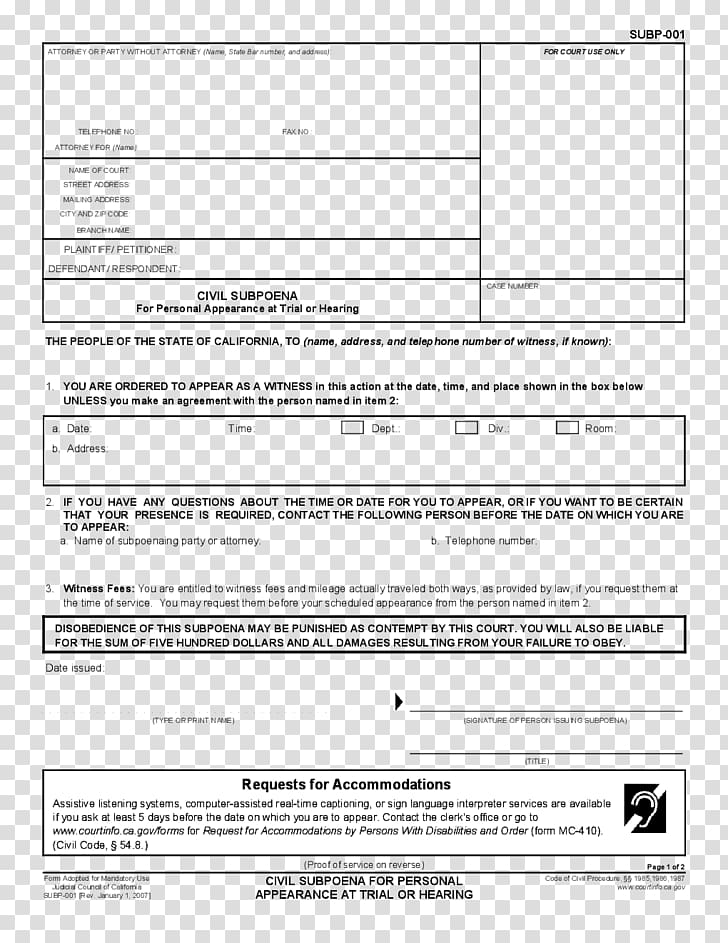 Document Subpoena Deposition Law Court, Civil Disobedience transparent background PNG clipart