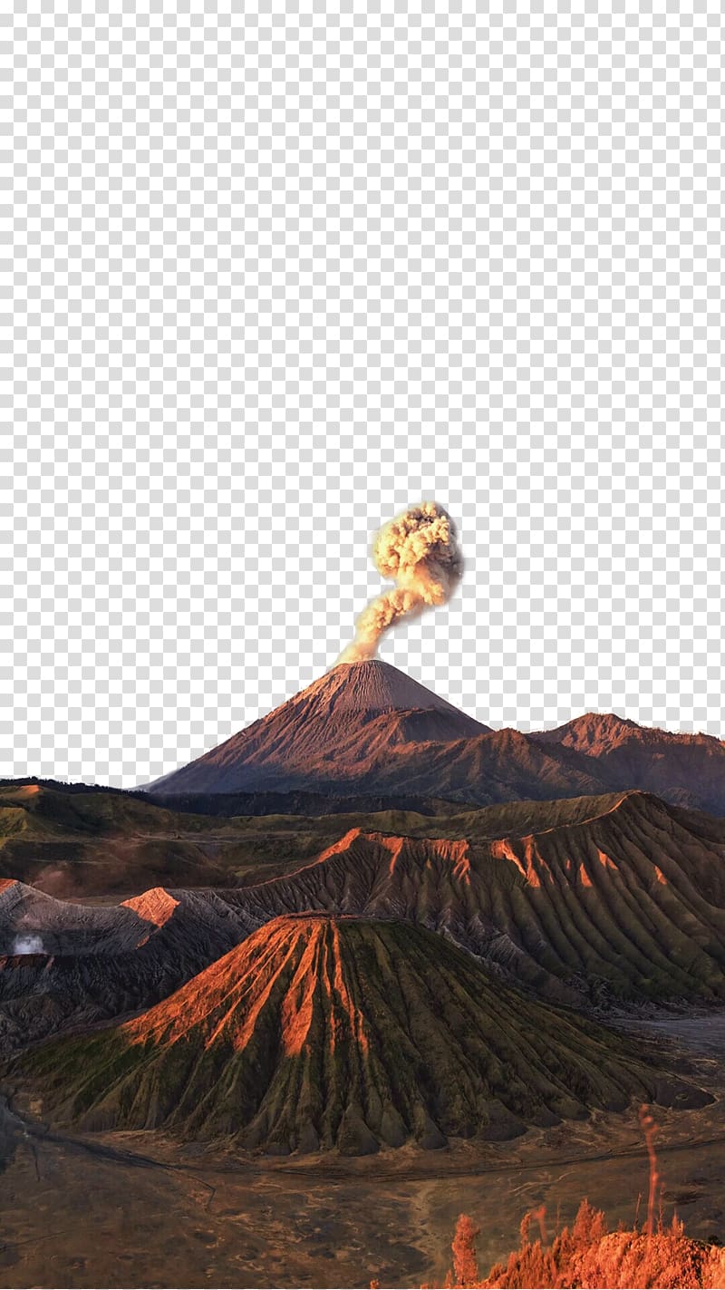 smoke on top of volcano, Mount Pinatubo Mount Bromo Volcano, HD volcano plot transparent background PNG clipart