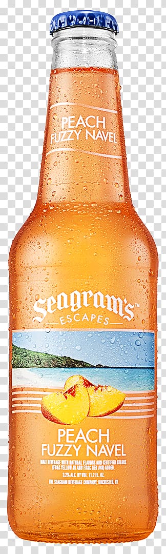 Seagram Wine cooler Fuzzy navel Wheat beer Distilled beverage, beer transparent background PNG clipart