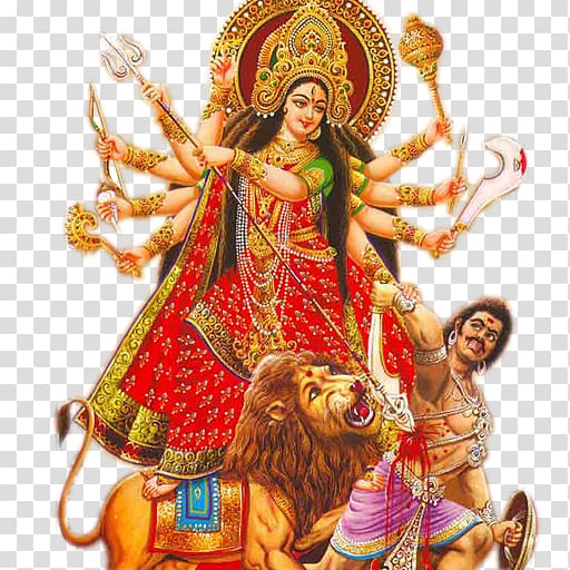 Hindu deity illustration, Durga Puja Kali Navaratri Devi Mahatmya, Dussehra transparent background PNG clipart